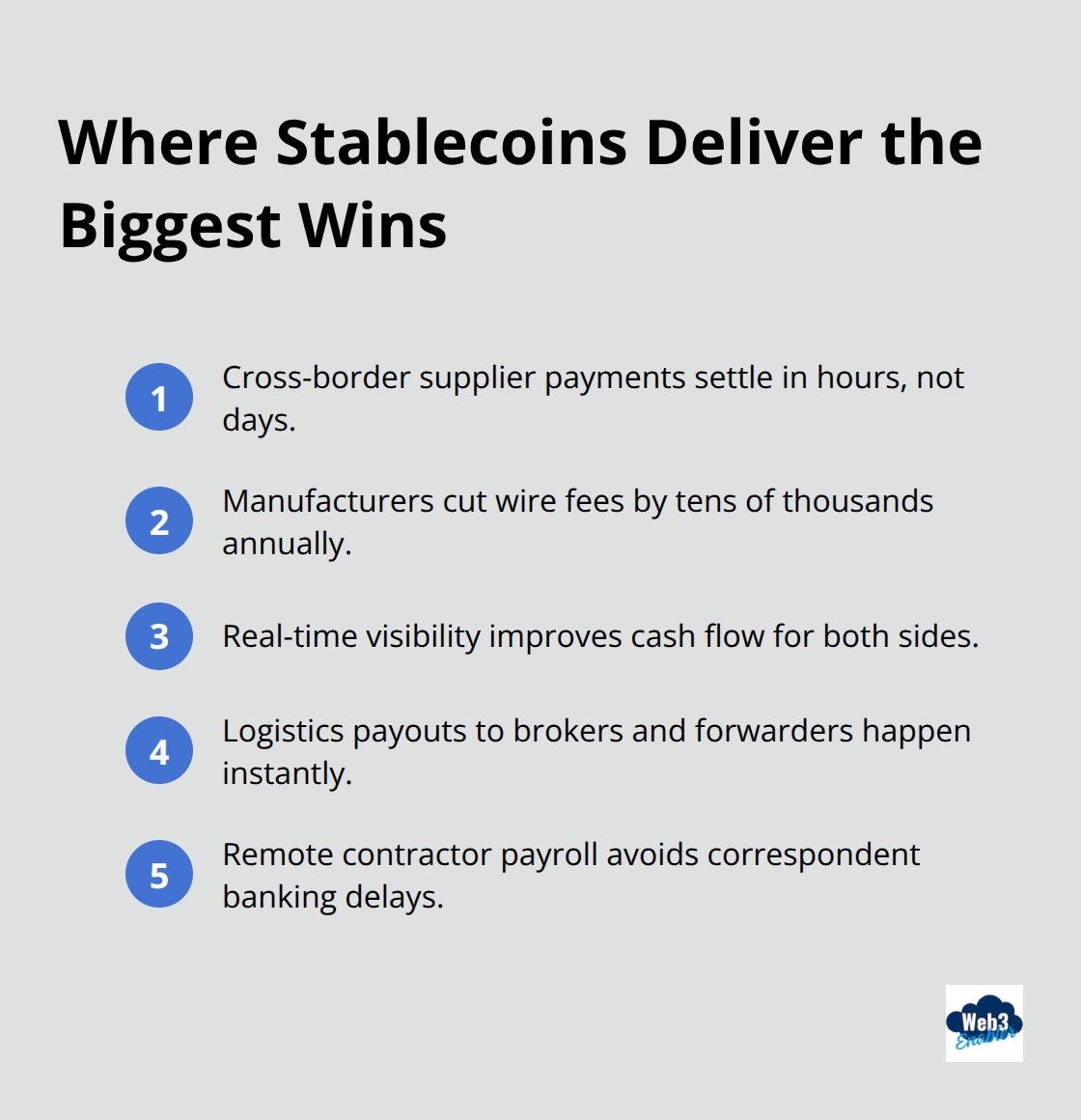 Top operational use cases for U.S. companies adopting stablecoin payments - advantages of stablecoins