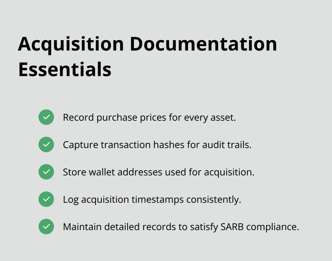 Checklist of critical acquisition records for digital asset management - digital asset lifecycle management