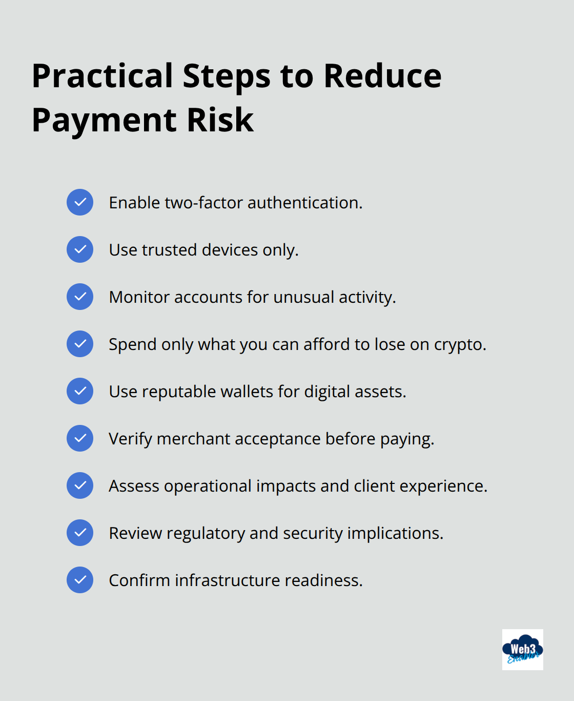 Checklist of consumer and business practices to enhance payment security - impact of digital payments on consumers