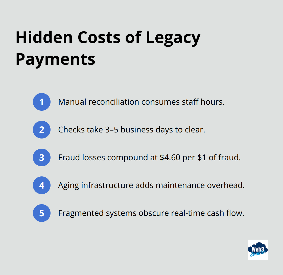 Compact list of hidden cost drivers in legacy payment systems. - importance of digital payments