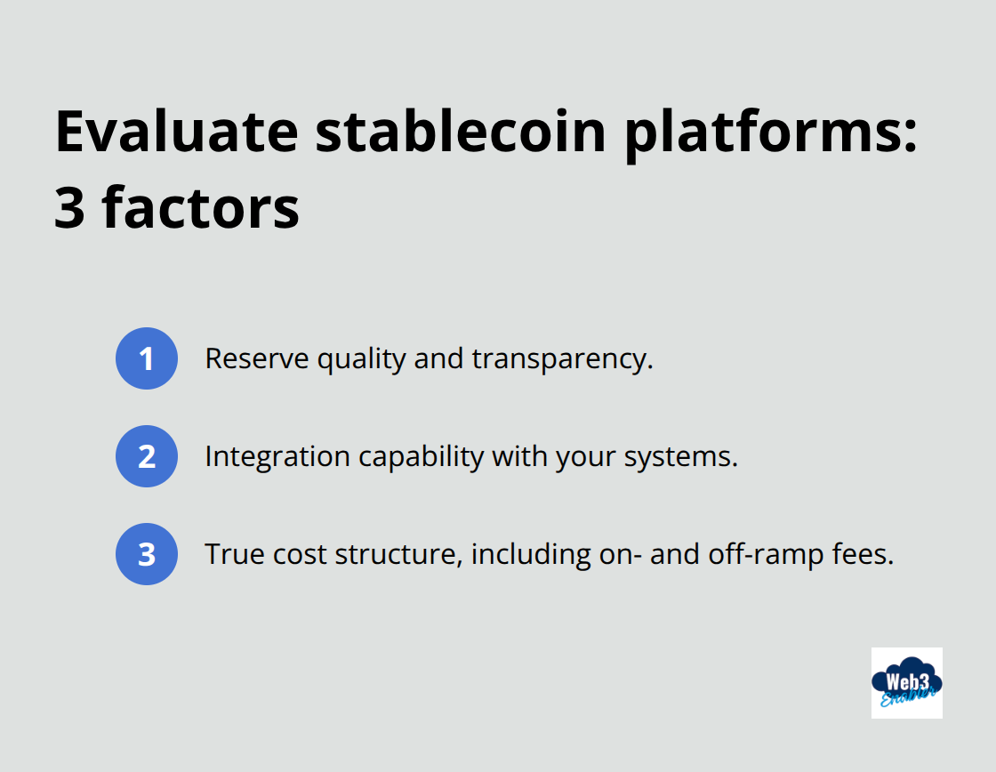 Three key factors to assess when choosing a stablecoin platform - Payments rails stablecoins