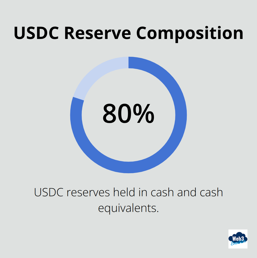Breakdown of USDC reserves held in cash and cash equivalents - stablecoin use